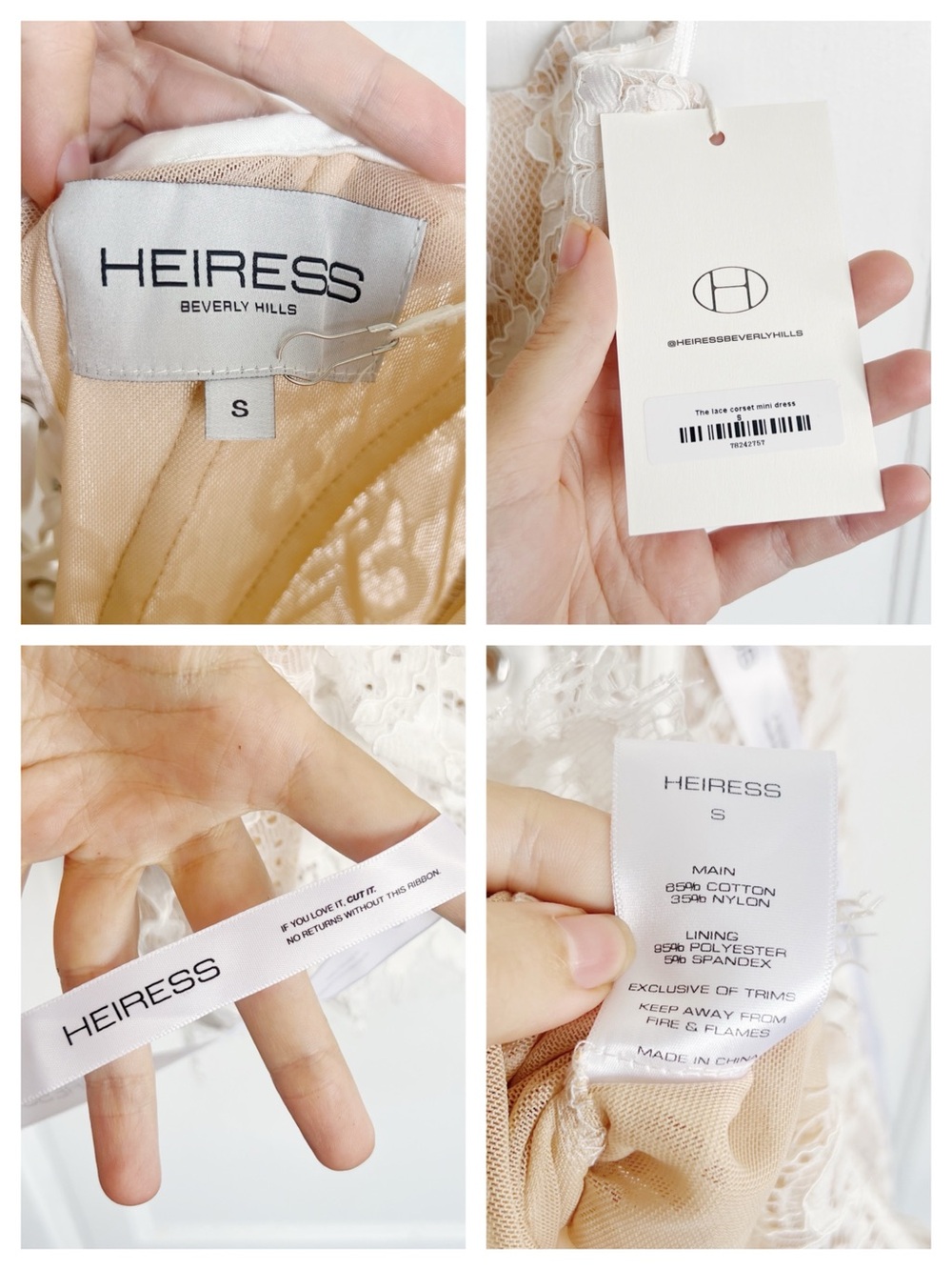 HEIRESS • The Lace Corset Mini Dress draped white bridal illusion strapless - Picture 7 of 16